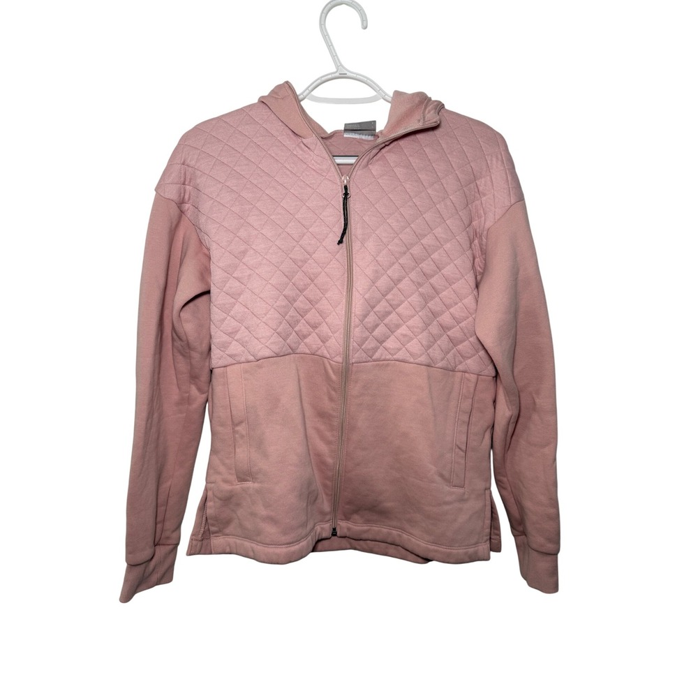 Columbia Hart Mountain Pink Quilted Fleece Full Zip Hoodie Womens Small Gorpcore